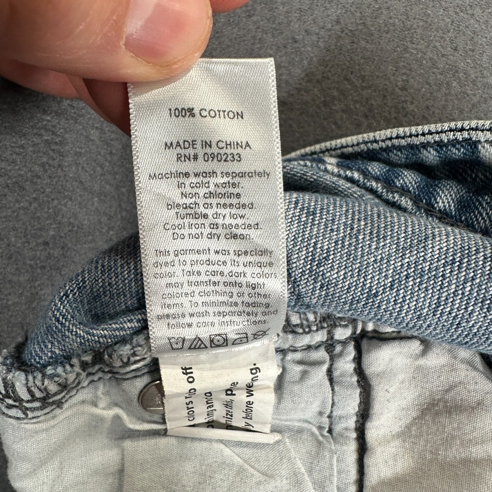 PacSun Jeans Womens 28 Blue White Striped Denim Mom Fit High Rise‎ Straight Leg - Picture 4 of 7